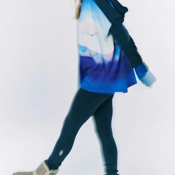 Free People Hot Shot Printed Hoodie/PANTS SET XS NEW - Picture 3 of 5